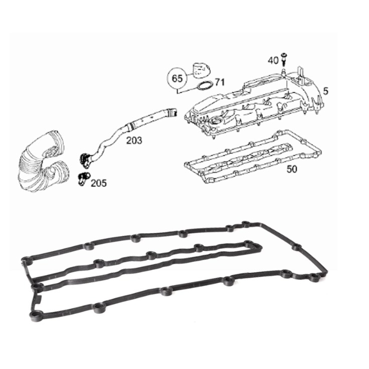 賓士 OM651 GLK W222 W447 W204 W212 汽門蓋墊片 6510160321 R172-細節圖3