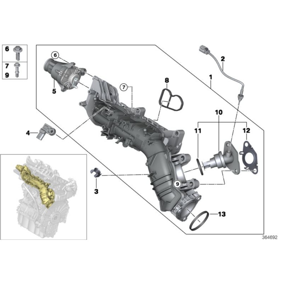 BMW F45 F46 進氣歧管總成 不含AGR F48 F54 F55 F56 F57 F60 11618513653-細節圖7