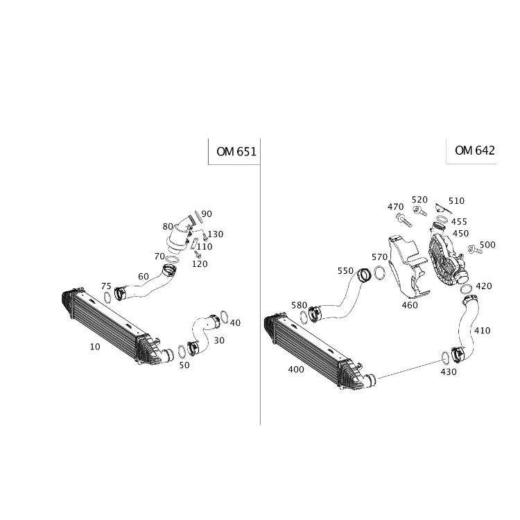 賓士 OM651 W204 CLS 渦輪增壓冷卻器 2045000200 W212 中冷器 GLK SLK R172-細節圖4
