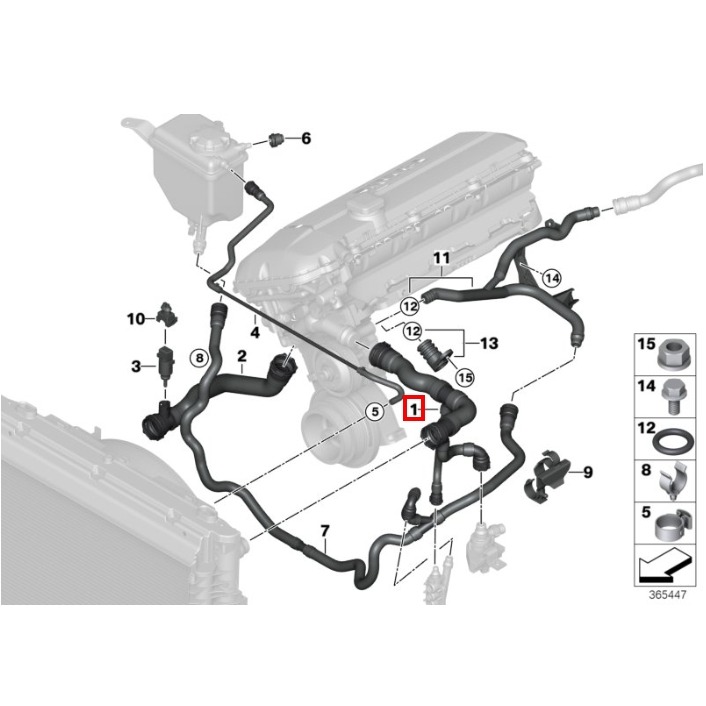BMW M54 E60 E61 水箱上水管 17127519255 水管 上-細節圖5