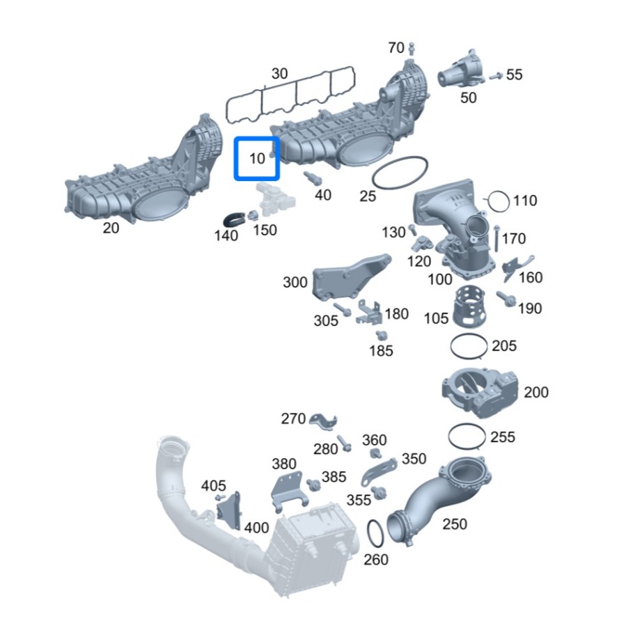 賓士 W204 進氣歧管總成 6510900037 W222 W447 GLE R172 GLA W176 W246-細節圖5