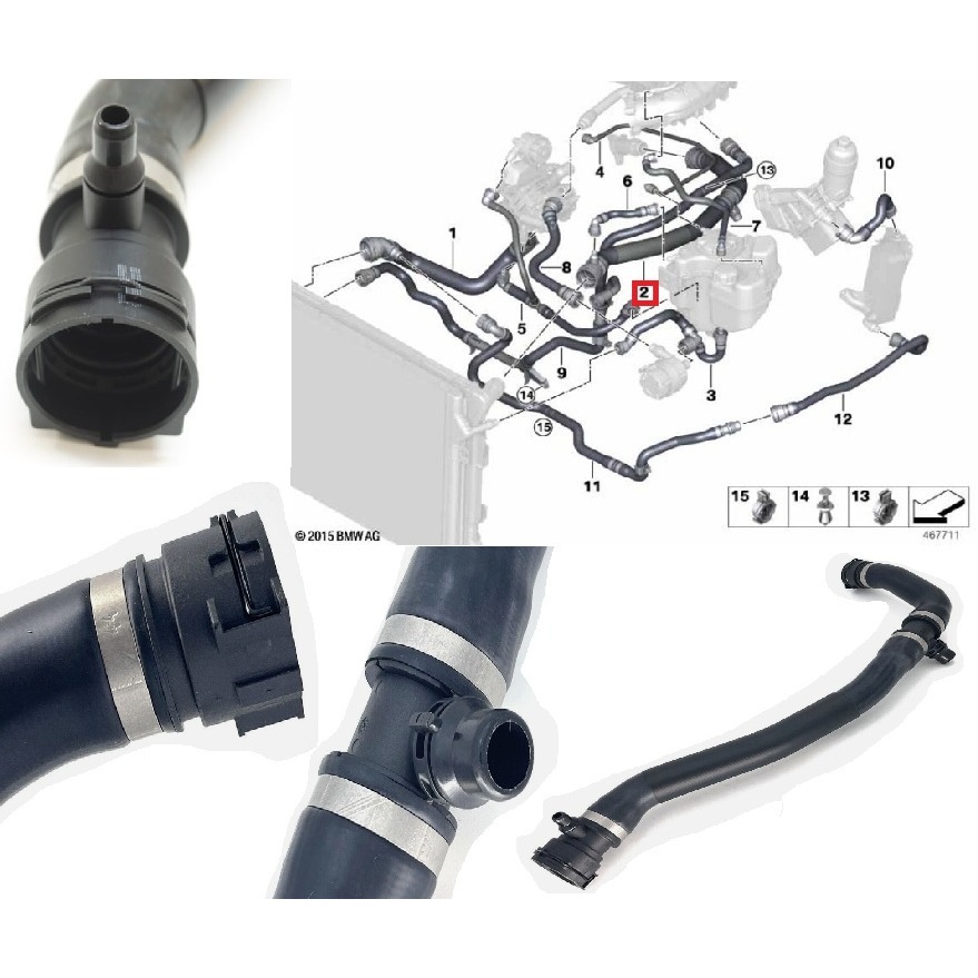 BMW F20 上水管 17128616528 F21 F22 F23 F30 F31 F32 F33 F34 F36-細節圖6