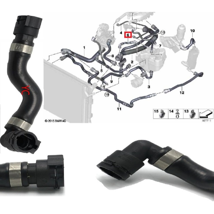 BMW F20 熱水管 17128620944 2號接備水桶  F21 F22 F23 F30 F31 F32 F36-細節圖5