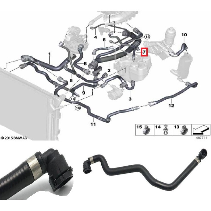 BMW F20 熱水管 17128623572 備水桶 進氣歧管 F21 F22 F23 F30 F31 F32 F36-細節圖5