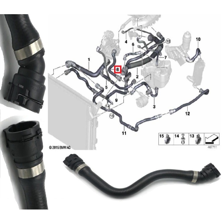 BMW F20 熱水管 17128634285 節溫器 輔助水泵 F21 F22 F23 F30 F31 F32 F36-細節圖5