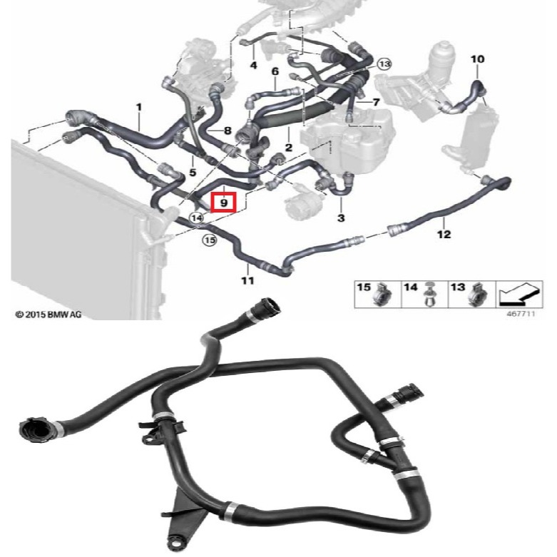 BMW F20 熱水管 17128677245 水箱 進氣歧管 F21 F22 F23 F30 F31 F32 F36-細節圖3
