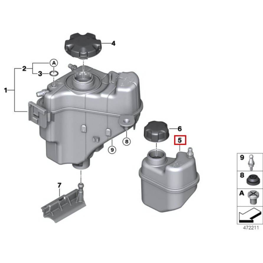 BMW F20 備水桶 小 17138617045 F21 F22 F30 F31 F32 F34 F36 副水箱-細節圖5