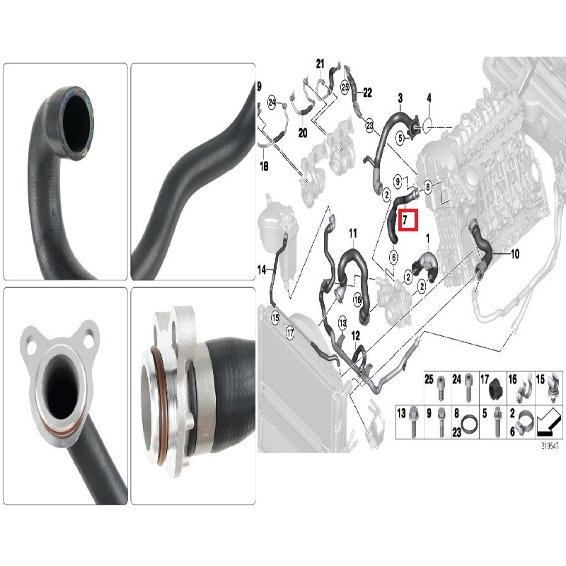 寶馬 E82 E88 熱水管 汽缸蓋 節溫器 11537541992 E89 E90 E91 E92 E93-細節圖6