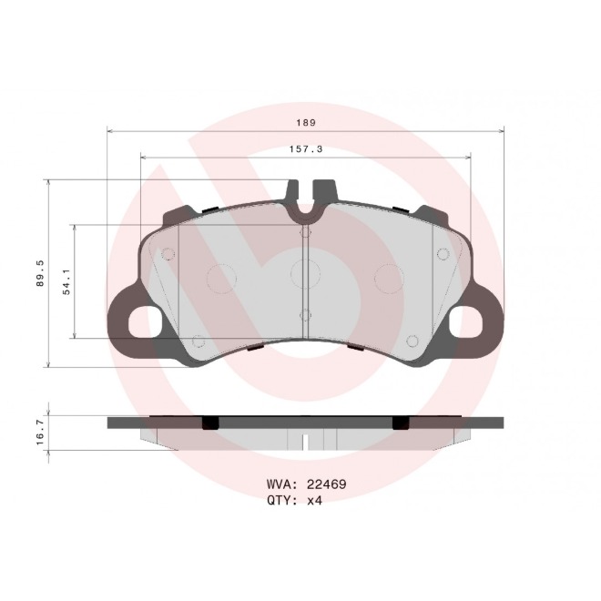 保時捷 CAYENNE 凱燕 前 來令片 9Y0698151 煞車皮 186200 9Y0698151T P65043-細節圖3