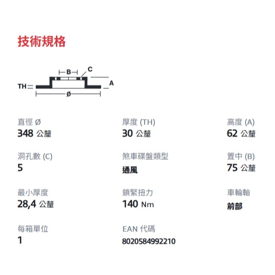 BMW E70 E71 前 煞車盤  34116868938 E72 F15 F16 F85 F86 09992211-細節圖3