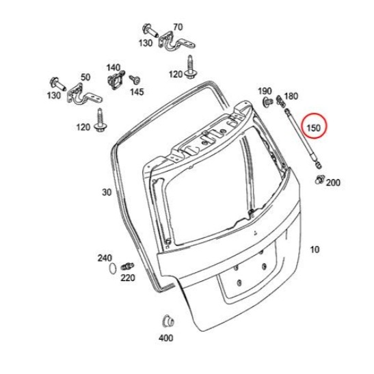 賓士 GLK X204 後箱蓋頂桿 後蓋頂桿 2049801564 尾門頂桿 油壓桿-細節圖4