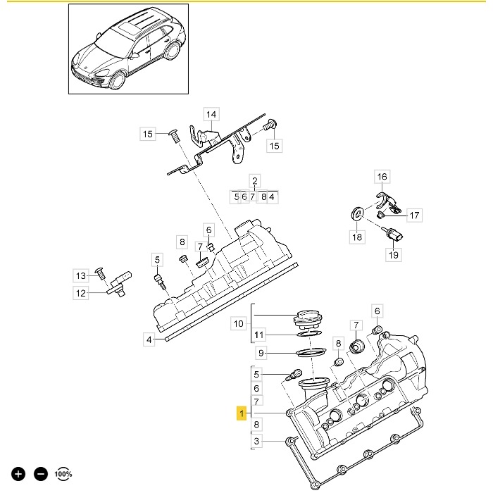 保時捷 CAYENNE MACAN PANAMERA 福斯 TOUAREG 汽門蓋總成 95810513511-細節圖4