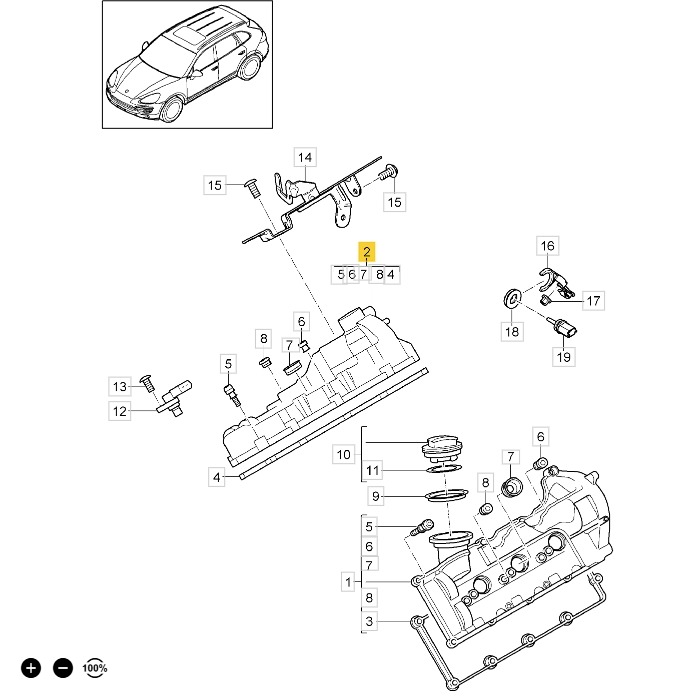 保時捷 CAYENNE MACAN PANAMERA 福斯 TOUAREG 汽門蓋總成 95810513511-細節圖8