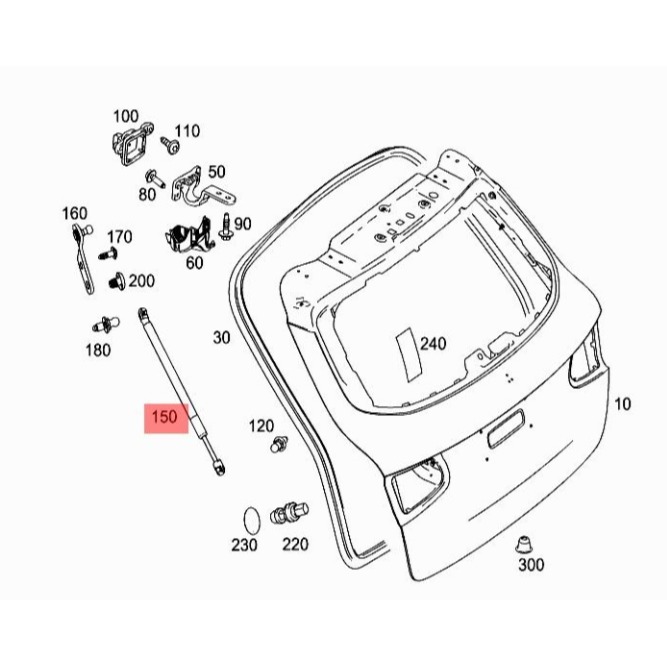 賓士 GLC 後蓋頂桿 尾門頂桿 後箱蓋頂桿 2539800864 2539800164 2539800300-細節圖3