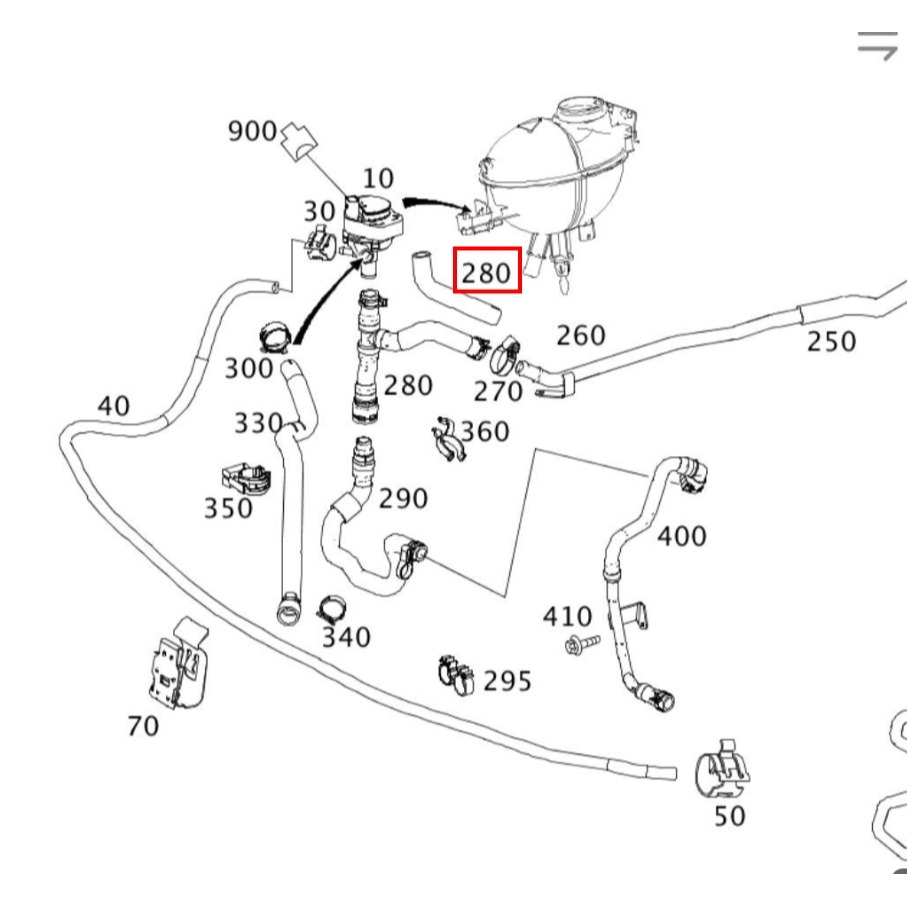 賓士 W212 E200 W218 熱水管 接熱水馬達 2128304096 2128300996-細節圖4