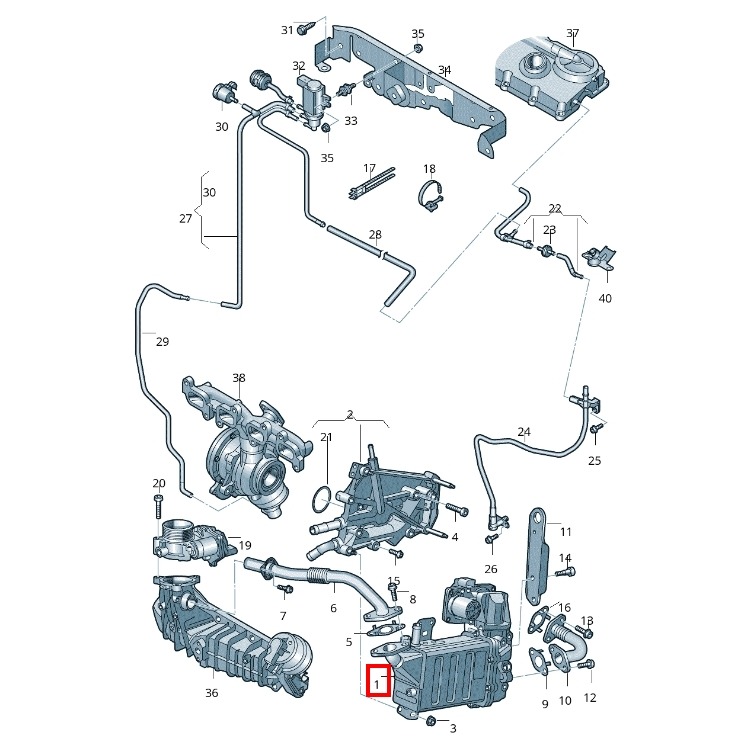 福斯 T6  EGR閥 含冷卻器 04L131512T 04L131512CF-細節圖6