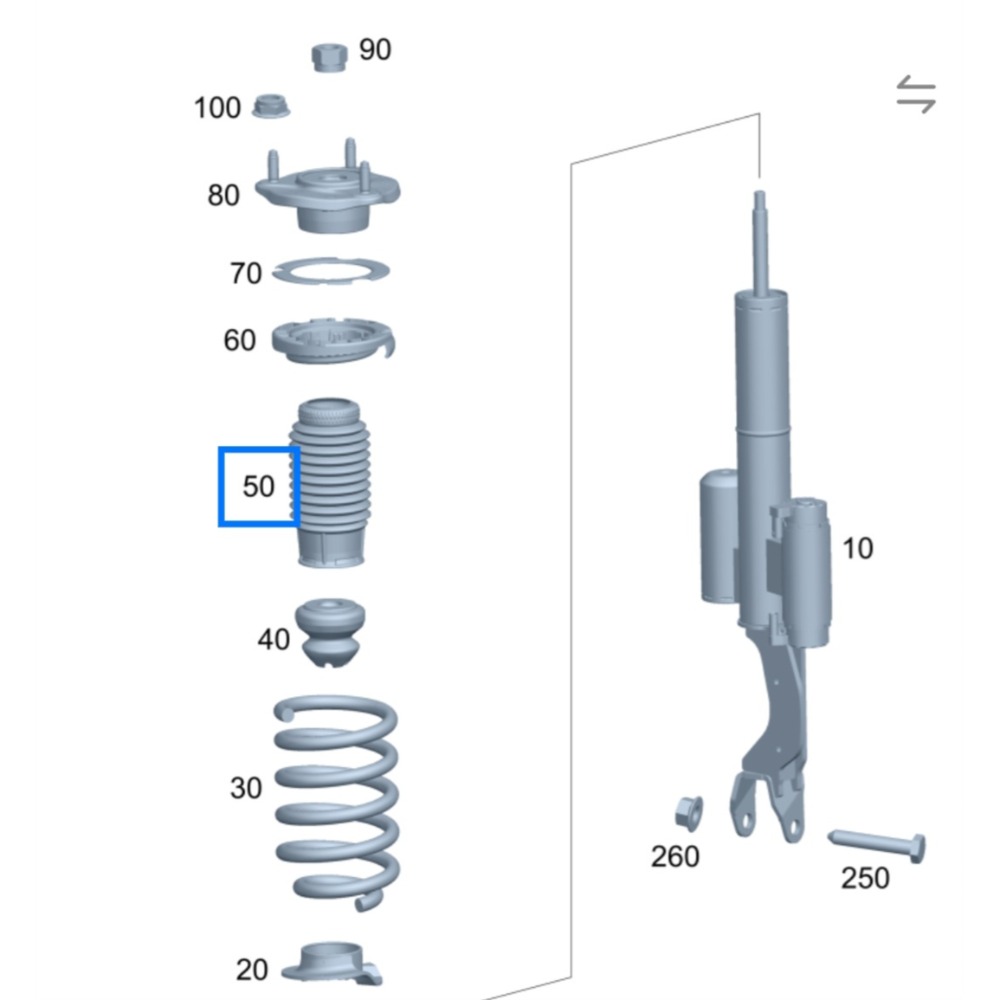 賓士 W205 前 避震器 防塵套 2053211606 2053230292 2053230092-細節圖3