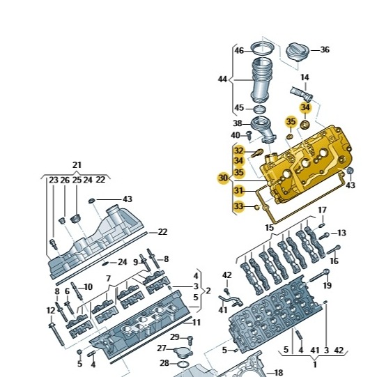 奧迪 A4 A5 汽門蓋總成 059103470CS 059103469DE A6 A7 Q5 Q7 AMAROK-細節圖6