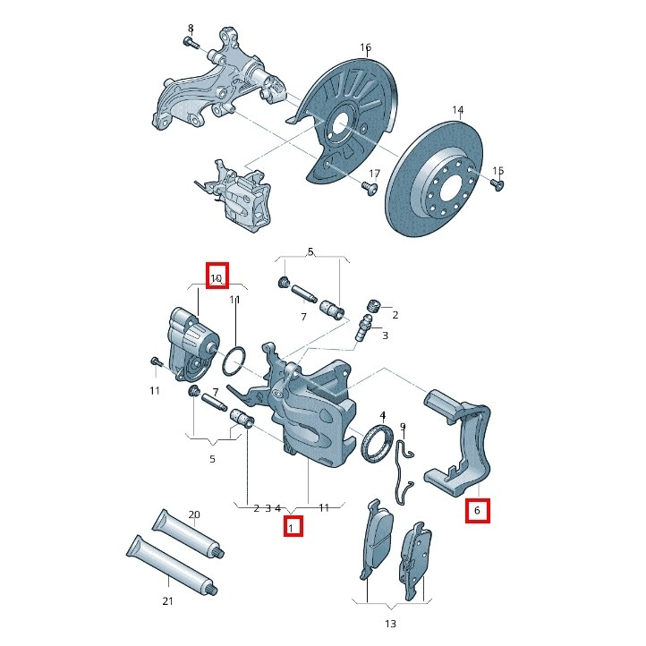 奧迪 A3 Q2 Q3 TT 後 碟式分邦 電子式 3Q0615424 SKODA KODIAQ SUPERB-細節圖8
