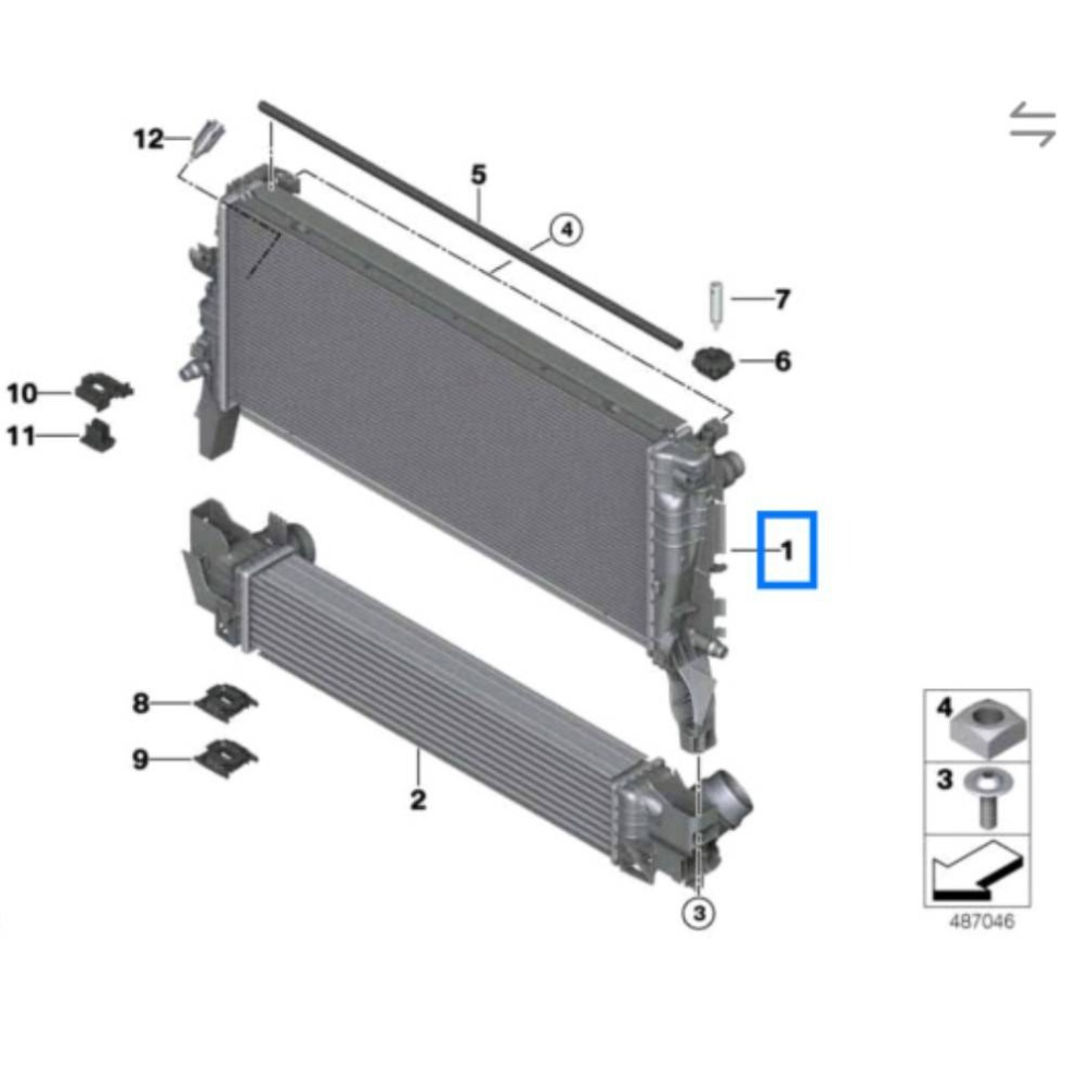 寶馬 F39 水箱 17117617636 F46 F48 F54 F57 F60-細節圖4