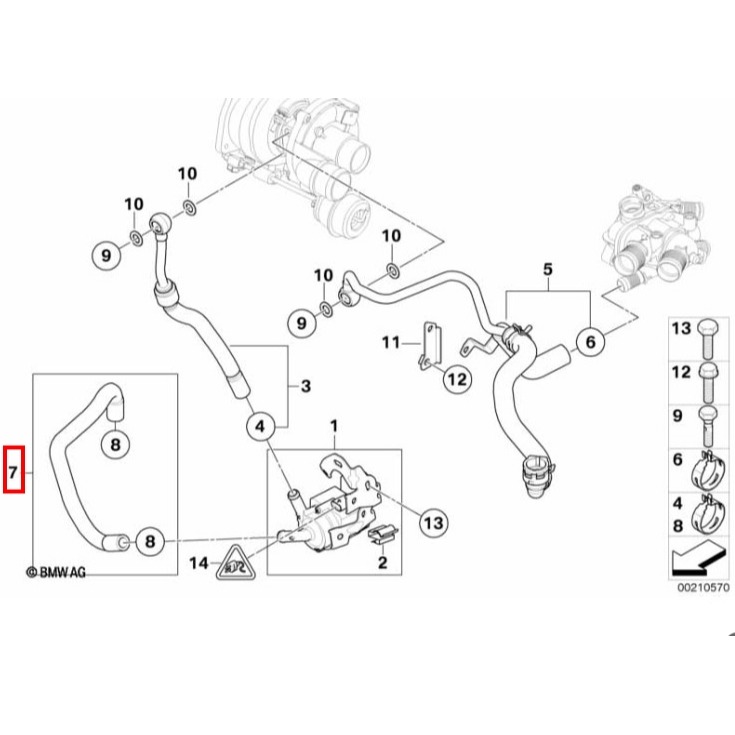MINI R55 R56 熱水管  接輔助水泵 R57 R58 R59 R60 R61 11537565432-細節圖4