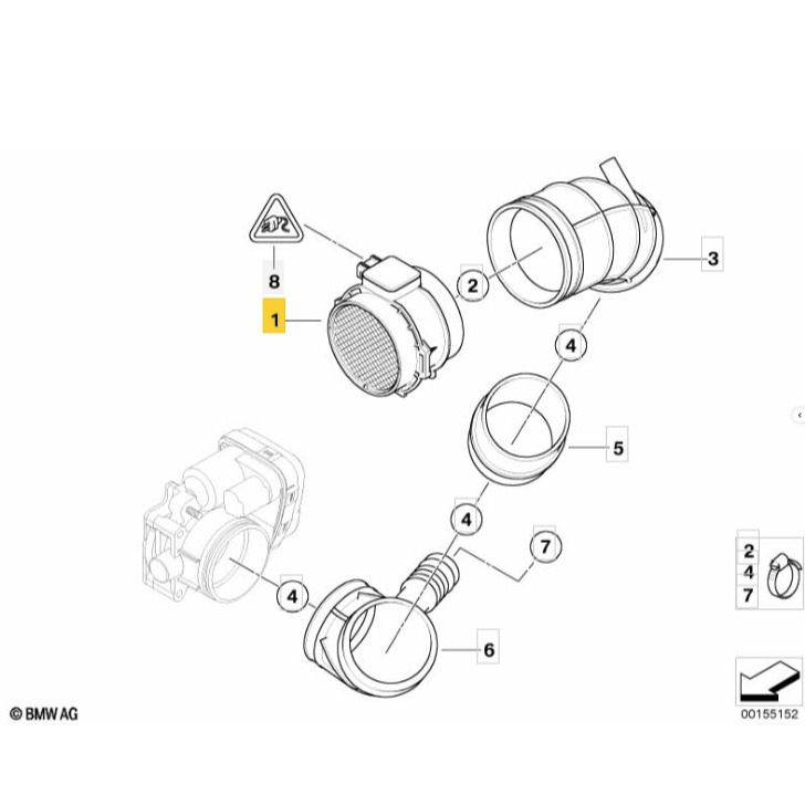 寶馬 E36 空氣流量計 Z3 E38 E39 E46 13621432356 熱膜式空氣質量計-細節圖6