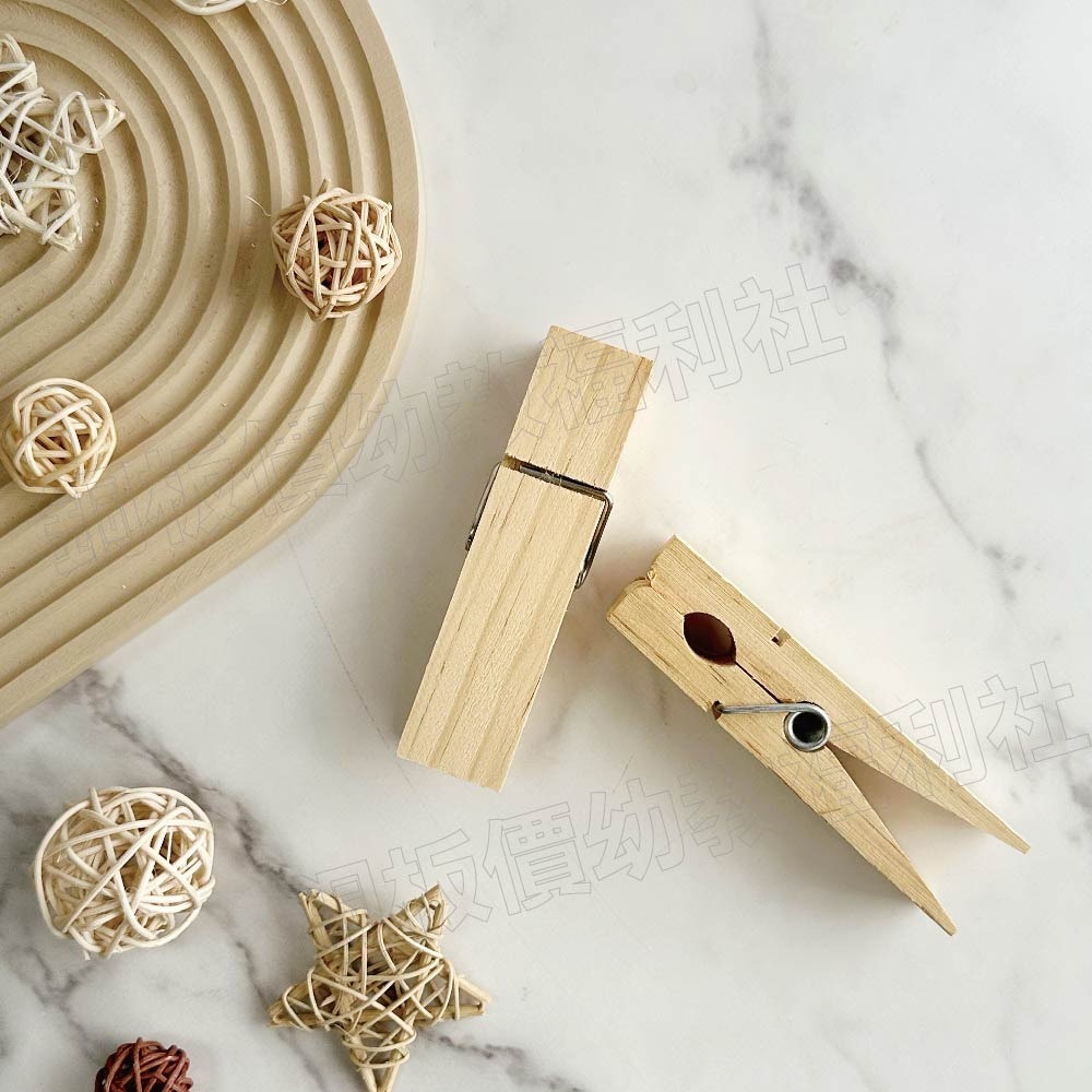 (現貨)大尺寸原木夾 美勞材料 照片夾 餐廳桌牌夾 手工藝 DIY 勞作 作品夾 長方木夾【銅板價幼教福利社】-細節圖3