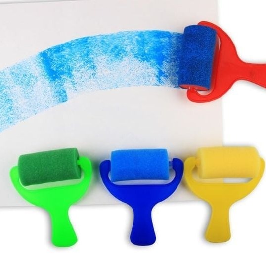 (現貨)塗鴉滾輪海綿刷 彩繪刷 彩繪用具 美術用具  刷具【銅板價幼教福利社】-細節圖2