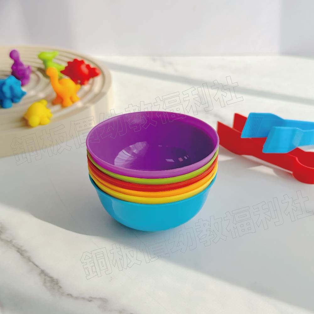 (現貨)分類用彩虹碗夾套組(6碗+2夾)分類碗 分類夾 彩虹碗 幼兒園 教具 蒙特梭利教具[銅板價幼教福利社]-細節圖2