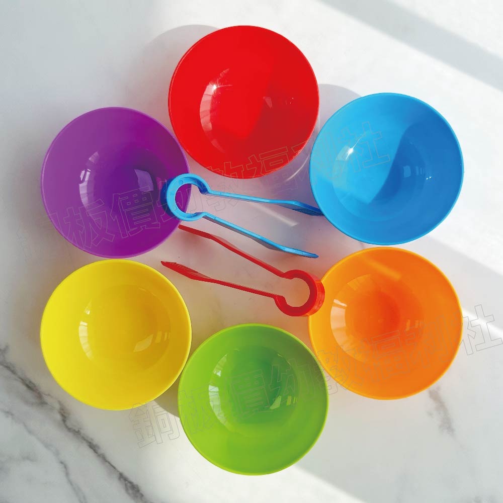 (現貨)分類用彩虹碗夾套組(6碗+2夾)分類碗 分類夾 彩虹碗 幼兒園 教具 蒙特梭利教具[銅板價幼教福利社]-細節圖5
