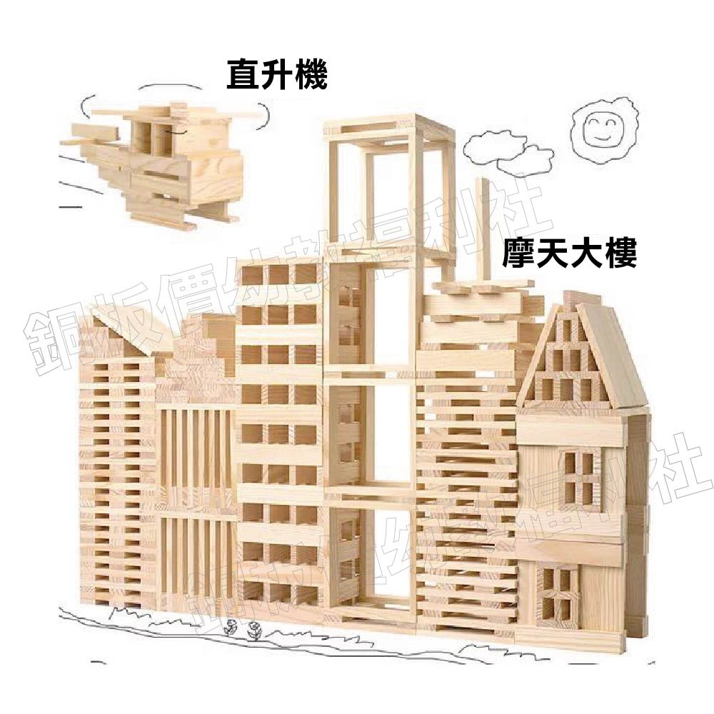 (現貨)STEAM建築棒模型積木(200片原木色)建築積木 木製積木【銅板價幼教福利社】-細節圖4