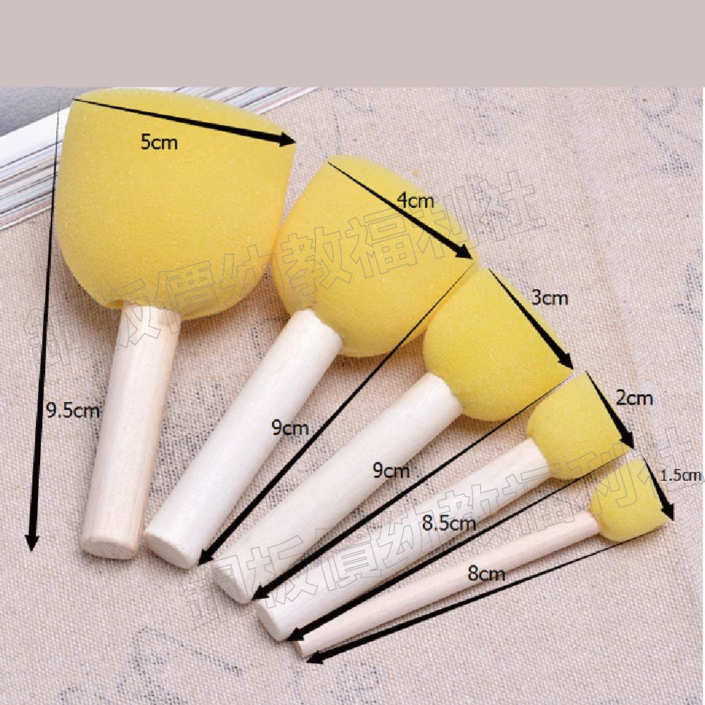 (現貨)五入海棉棒 幼兒蓋印畫 蝶谷巴特材料 繪畫素材 彩繪用具 塗鴉用品 海綿 創意塗鴉 DIY【銅板價幼教福利】-細節圖2