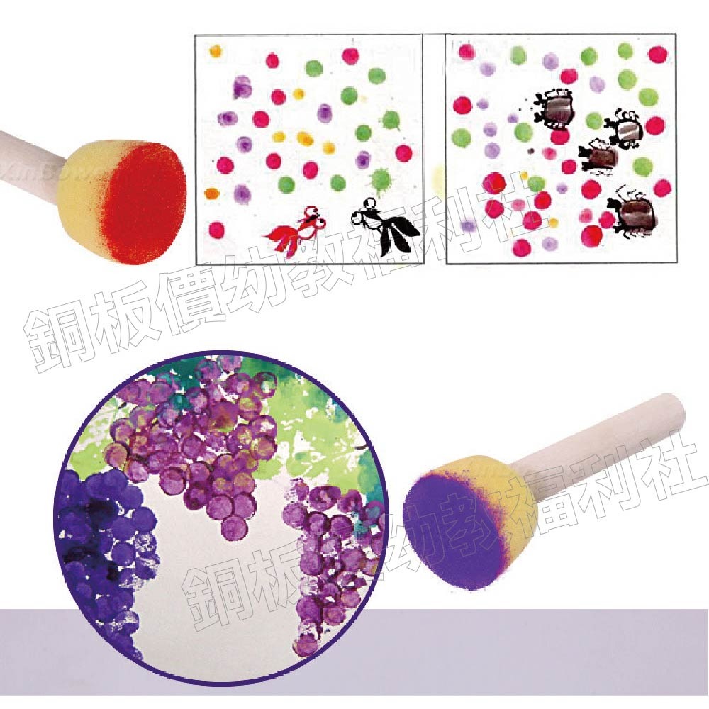 (現貨)五入海棉棒 幼兒蓋印畫 蝶谷巴特材料 繪畫素材 彩繪用具 塗鴉用品 海綿 創意塗鴉 DIY【銅板價幼教福利】-細節圖3