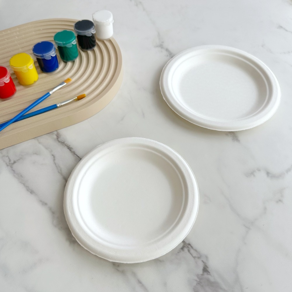 (現貨)硬紙盤(50入) 台製 白色紙盤 蛋糕盤 美勞材料 手作材料 手工藝 DIY 美勞【銅板價幼教福利社】-細節圖2