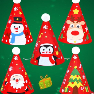 (現貨)立體聖誕帽DIY-不織布聖誕帽 DIY材料包 聖誕帽 聖誕禮物 聖誕節 幼教 聖誕樹【銅板價幼教福利社】