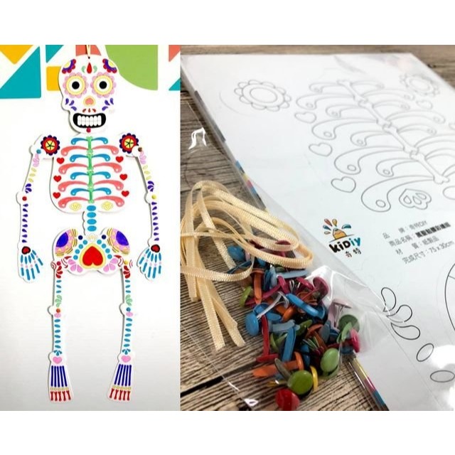 (現貨附發票)萬聖骷髏彩繪組(5入組) 骷髏人跳舞 Halloween 萬聖節 萬聖節布置 萬聖節美勞【銅板價幼教福利社-規格圖2