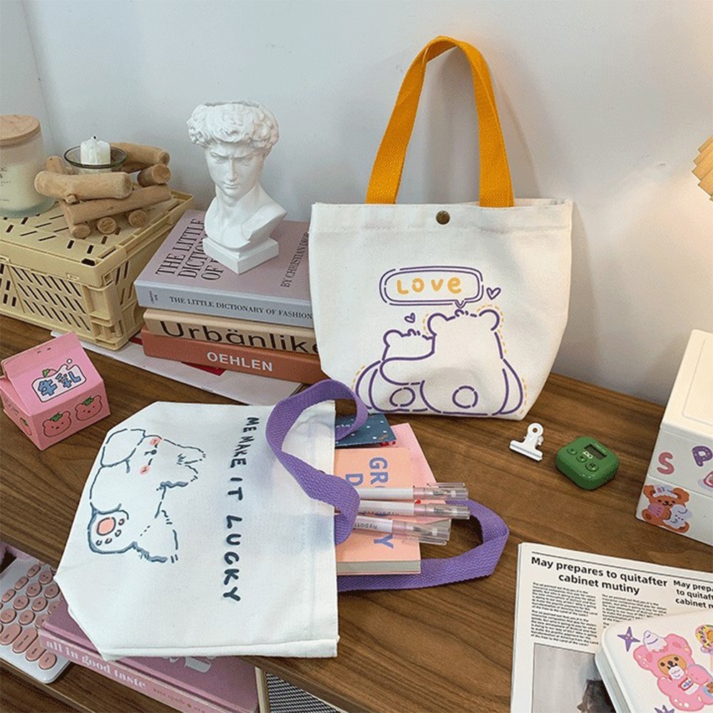 可愛卡通帆布包 手提袋 手提包 便當袋 環保袋 外出包 特價 購物袋 布料 帆布 手提袋 Stars Studio-細節圖2