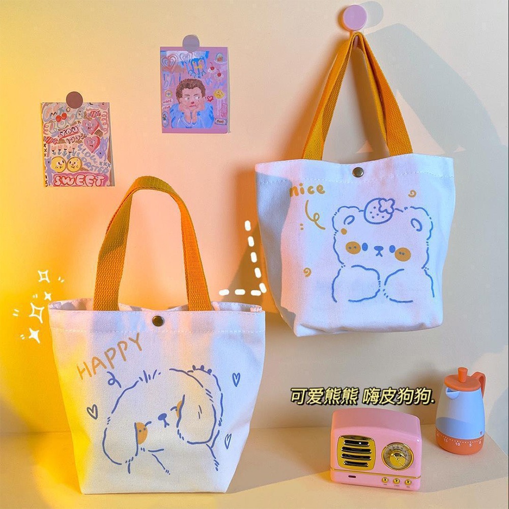 可愛卡通帆布包 手提袋 手提包 便當袋 環保袋 外出包 特價 購物袋 布料 帆布 手提袋 Stars Studio-細節圖4