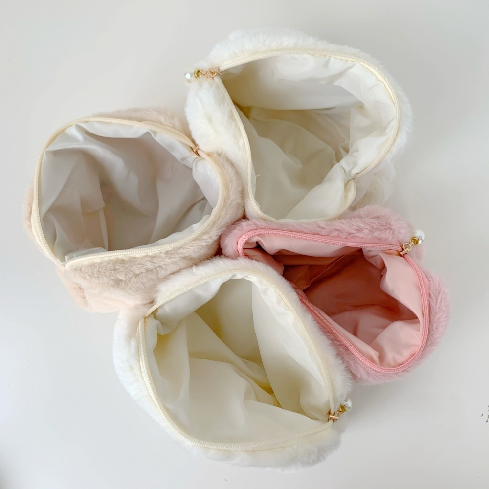 日韓毛絨化妝包 現貨! 超大容量 刺繡 可爱少女簡約 收納包 方便攜帶 洗漱包 鉛筆盒 大容量筆袋少女風STARS-細節圖8