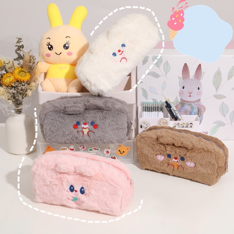 毛絨絨筆袋 文具袋 化妝包 收納 文具 絨毛收納袋 大容量鉛筆袋 毛絨筆袋 絨毛化妝包 少女筆袋 STARS-細節圖6