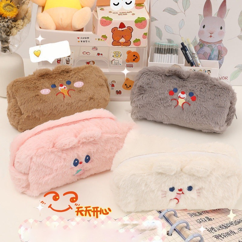 毛絨絨筆袋 文具袋 化妝包 收納 文具 絨毛收納袋 大容量鉛筆袋 毛絨筆袋 絨毛化妝包 少女筆袋 STARS-細節圖10