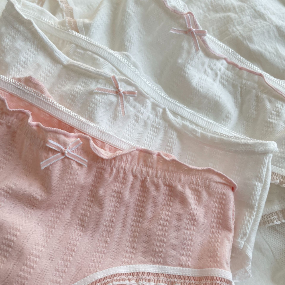 日系可愛少女內褲 女生內褲 中低內褲柔軟舒適 少女內褲 三角內褲流行內褲棉內褲可愛內褲 蝴蝶結 小紅書同款 STARS-細節圖4