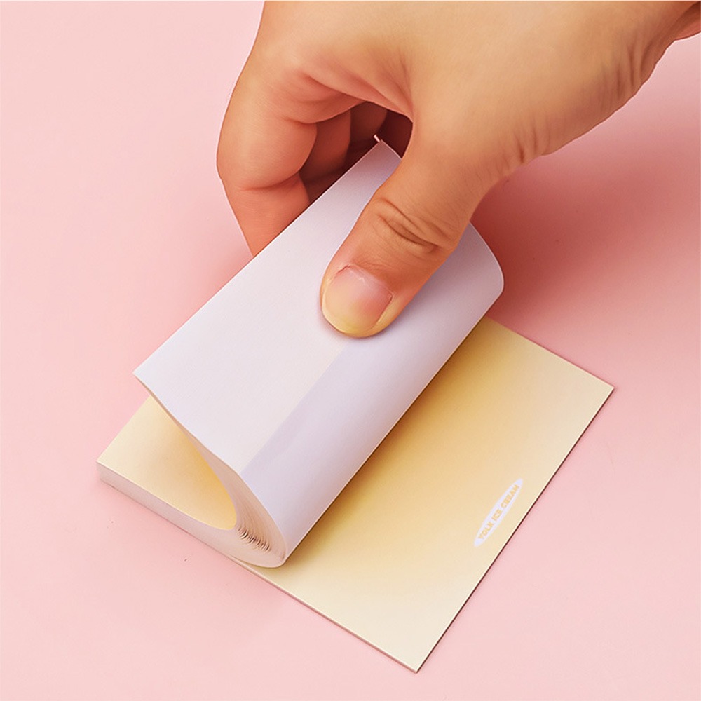 蛋黃漸變純色 便利貼 學生標記 留言 便條本 考試辦公便條紙外帶N次貼 STARS-細節圖4