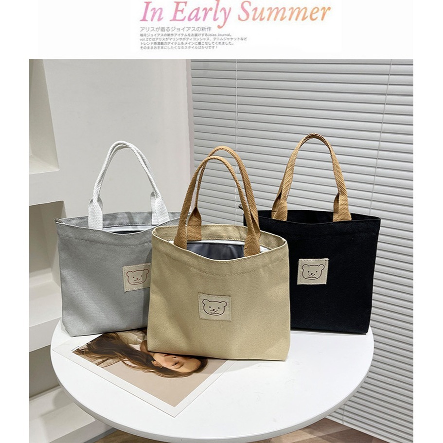 【星辰】日系帆布手提包包 大容量 上班族 通勤包 便當袋 森系簡約百搭收納包 手提包 上課包 大學生包-細節圖5