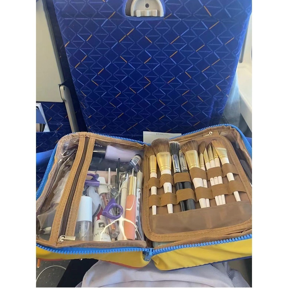 快速出貨！熱銷補貨到！現貨！韓版化妝包 化妝包 撞色化妝包 大容量 化妝包 旅行 洗漱包【星辰】-細節圖5