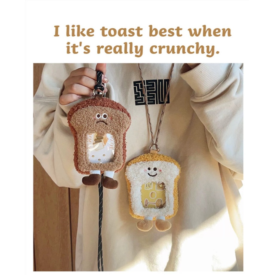 【星辰】吐司掛脖包 卡片包 收納包 小包包 吐司包 耳機包 口紅包 可愛卡通學生 痛包毛絨款 日系單肩斜跨包 可愛卡套-細節圖5