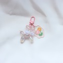 【星辰】小花鑰匙圈掛件 可愛拼色花朵  ins風簡約 女生 汽車鑰匙圈 包包掛件 精緻布藝 掛件 吊飾 鑰匙圈 包包吊飾-規格圖1