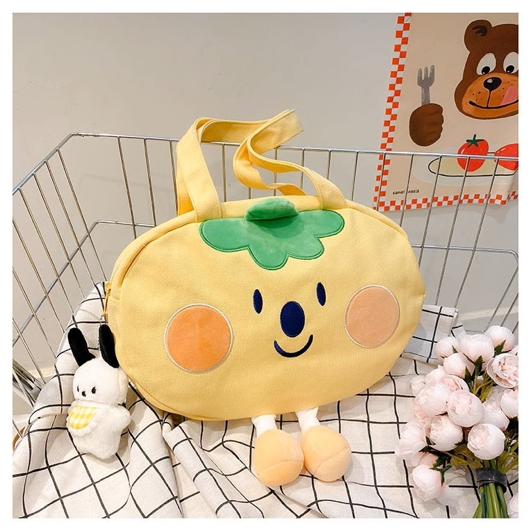 【星辰】番茄兩用帆布包 日系ins可愛卡通帆布包 女設計感 學生上課包 搞怪女孩 通勤 單肩大包 韓系帆布包 ins包-細節圖4