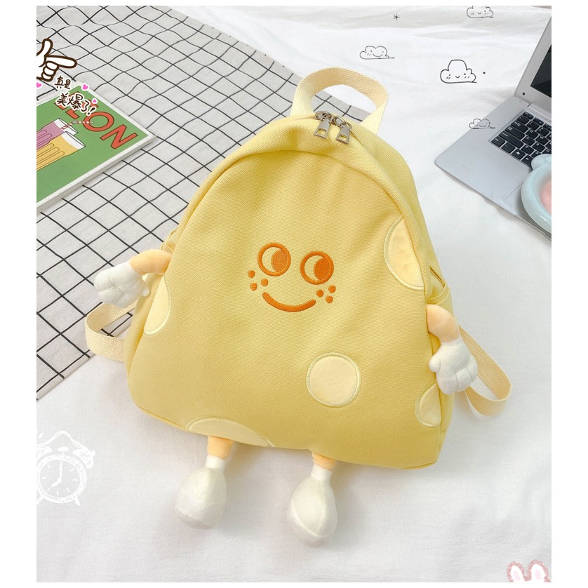 【星辰】起司奶烙造型後背包 雙肩包 可愛卡通 小背包 大容量 校園雙肩背包 女 日系 後背包 搞怪包 小紅書同款-細節圖10