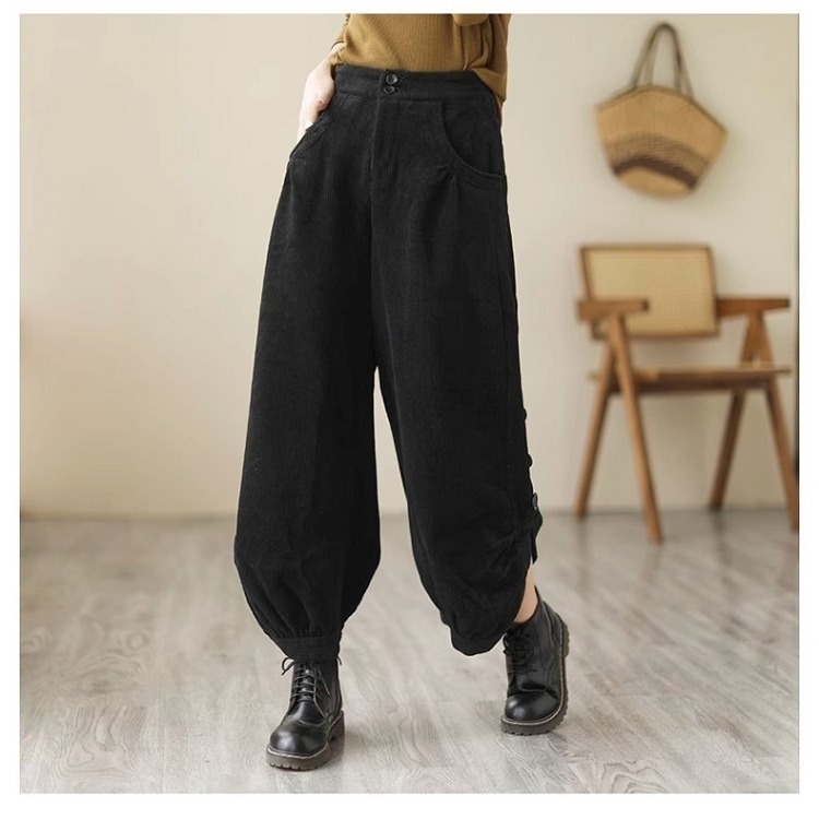 漾貝比中大碼【9154880】下花瓣開叉燈芯絨九分褲．共2色 (28-38)-細節圖3